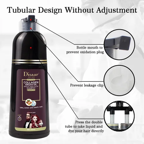 Miniatura 5 de DISAAR Beauty - Cubierta de champú color gris y blanco, de larga duración, 13.5 fl oz/13.53 fl.oz (rojo burdeos)