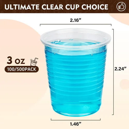 Miniatura 3 de YEEHAW Paquete de 100 vasos de plástico de baño de 3 onzas, vasos desechables para enjuague bucal, vaso pequeño de plástico de 3 onzas para bebidas