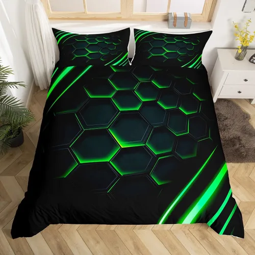 Miniatura 14 de Erosebridal Juego de funda de edredón para niños, niñas, niños y adolescentes, juego de ropa de cama de videojuegos, tamaño individual, funda