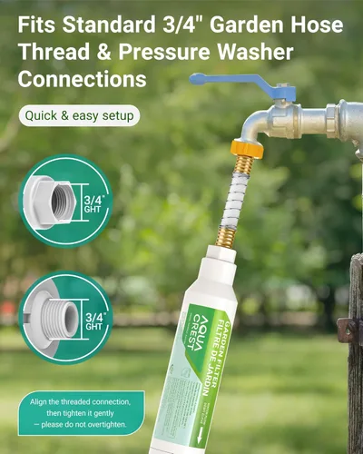 Miniatura 6 de AQUACREST - Filtro de agua para manguera de jardín para plantas, reduce en gran medida el cloro, el olor, mejora la salud de las plantas, ideal