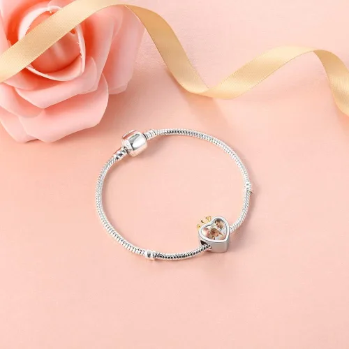 Miniatura 6 de Dije de foto personalizable, diseño de corazón con dije con tus seres queridos, para mujer, para regalo de madre e hija, para brazalete o collar