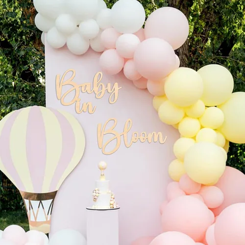 Miniatura 6 de Baby in Bloom - Decoraciones de madera para baby shower, letrero de madera para decoración de pared de bricolaje, telón de fondo de revelación