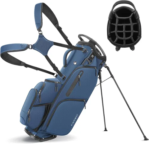 Miniatura 9 de Findway Bolsa de golf de 14 vías [espacio generoso mejorado] Bolsa de golf ligera con soporte, bolsa de golf duradera con doble correa acolchada
