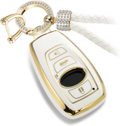 Miniatura 46 de Funda para llavero Jeep con llavero trenzado de diamante de lujo, funda suave mejorada para Wrangler Rubicon Gladiator JL JLU JT Sahara JLU Flip