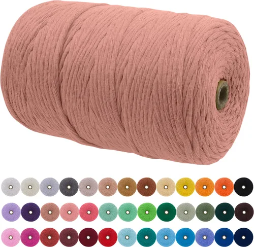 Miniatura 17 de JeogYong Cordón de macramé de un solo hilo 2mm x 164 yardas (492 pies) Cuerda de algodón suave, hilo de macramé 2 mm, suministros de macramé