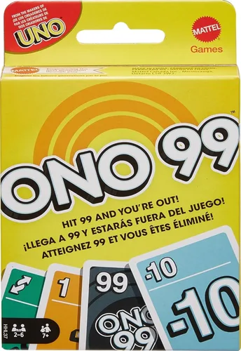 Mattel Games Juego de cartas ONO 99 de The Makers of UNO para niños, adultos y familias, añade números y no pases más de 99