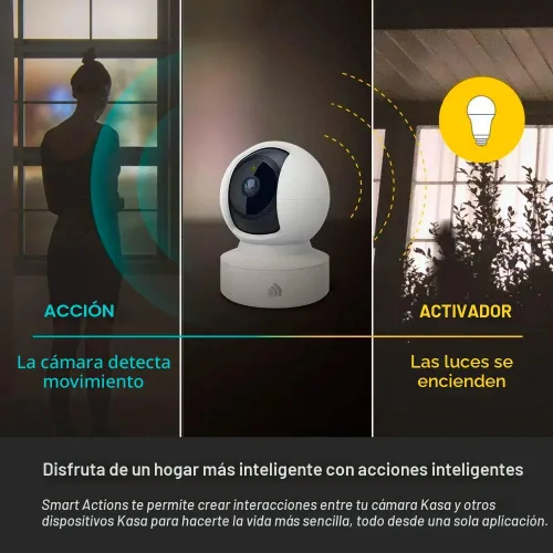 Miniatura 4 de Kasa - Cámara de seguridad inteligente para interiores Pan/Tilt, cámara HD de 1080p, de 2,4 GHz con visión nocturna, detección de movimiento