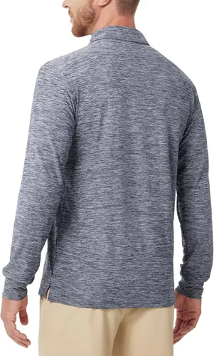 Miniatura 40 de NAVISKIN Camisas polo de manga larga para hombre, camisas de golf con cuello UPF 50 SPF para hombre, secado rápido, absorbe la humedad