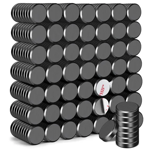 Miniatura 11 de DIYMAG Imanes Fuertes 140 Piezas 0.6x0.12 Pulgadas Imán de Nevera Refrigerador para Manualidades con Respaldo Adhesivo Magnético Pequeño Botón Negro