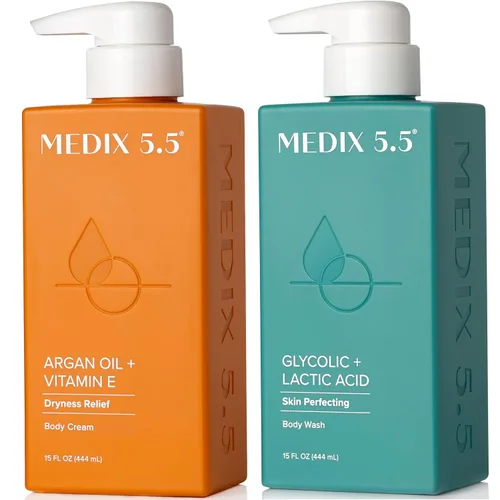 Miniatura 12 de MEDIX - Juego de 3 piezas para el cuidado de la piel antienvejecimiento Limpiador facial y corporal espumoso exfoliante con ácido glicólico AHA +