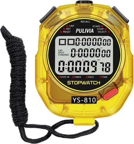 Miniatura 10 de Cronómetro Deportivo Temporizador con Memoria de 10 Vueltas Divididas Reloj Digital de Parada, Temporizador de Cuenta Regresiva Modo de Ritmo Reloj
