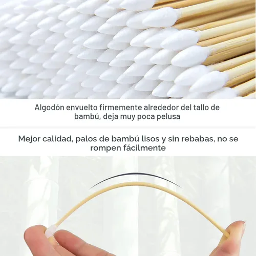 Miniatura 3 de 500 PCS Hisopos de Limpieza de Pistola de Precisión de 6 Pulgadas con Estuche de Almacenamiento - Hisopos Largos de Algodón con Mango de Bambú Sin