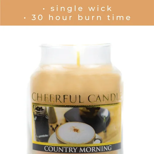Miniatura 4 de A Cheerful Giver - Vela en tarro de vidrio perfumada Country Morning (6 onzas) con tapa y fragancia fiel a la vida, fabricada en Estados Unidos