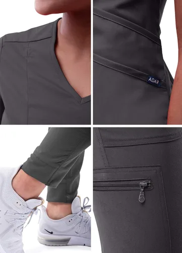 Miniatura 5 de Adar Pro - Conjunto médico moderno para mujer - Camiseta médica moderna con cuello en V y pantalón médico, pantalón de yoga