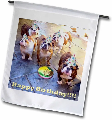 Edmond hogge Jr Cumpleaños Cumpleaños – English Bulldog – Banderas