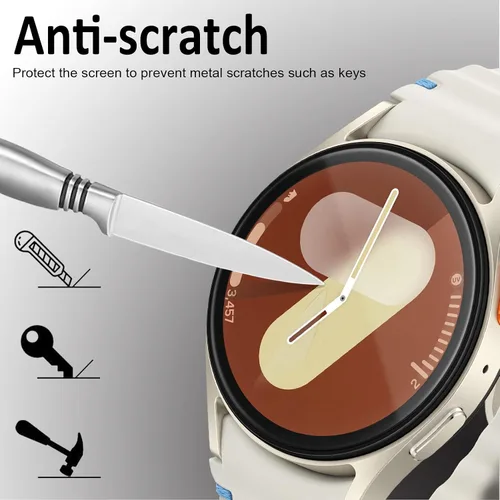 Miniatura 7 de SPGUARD Paquete de 4 protectores de pantalla para Samsung Galaxy Watch 7 de 1.575 pulgadas (1.575 in), película transparente de vidrio templado