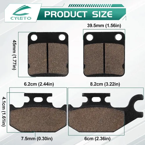 Miniatura 4 de Pastillas de freno Kodiak 400 para YAMAHA YFM400 Kodiak 400 2000 2001 2002 2005 2006 / YFM 400 Grizzly 2007 2008