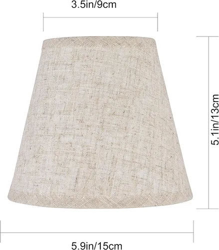 Miniatura 2 de Ruiever Paquete de 6 pantallas pequeñas con clip para bombilla, pantalla de lámpara de tela, parte inferior 5.9'' x parte superior 3.54'' x altura