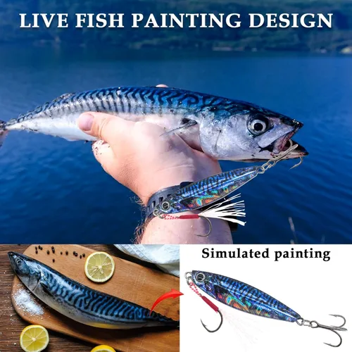 Miniatura 7 de Plantillas de pesca verticales de agua salada, cuchara de jigging vertical, señuelos de atún de pesca, señuelos artificiales de pesca para atún