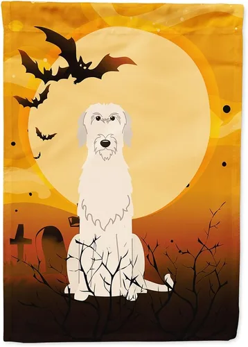 Miniatura 217 de Caroline's Treasures BB4307GF - Bandera de Halloween Airedale para jardín, bandera decorativa para patio exterior, obras de arte de patio, macizos