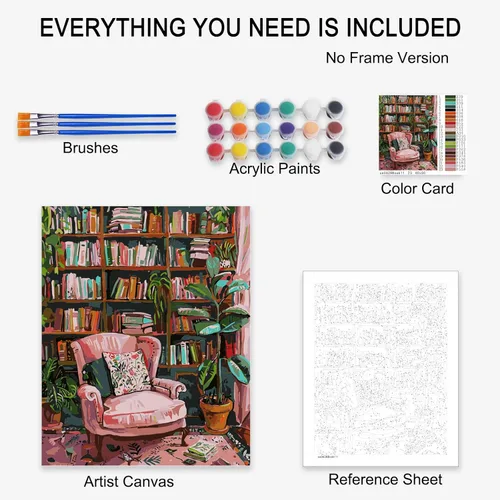 Miniatura 7 de Angel Girl - Pintura por números para adultos, corona de rosas rosadas, pintura al óleo digital, pintura acrílica, kit de pintura linda para niñas