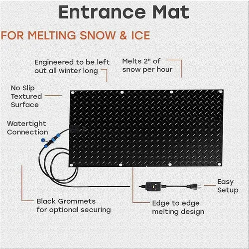 Miniatura 3 de Alfombrillas térmicas para derretir la nieve para entradas, 3/4 piezas, alfombrillas térmicas para derretir la nieve para escaleras, tapetes