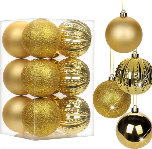 Miniatura 15 de Adornos de bolas de Navidad negras de 2.36 pulgadas, 25 piezas inastillables, set de adornos de Navidad, bolas de Halloween, adorno negro para árbol
