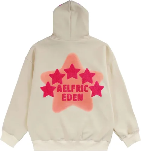 Miniatura 2 de Aelfric Eden Sudaderas con capucha para mujer, con estampado de estrellas rosadas, unisex, de gran tamaño, manga larga, bolsillo