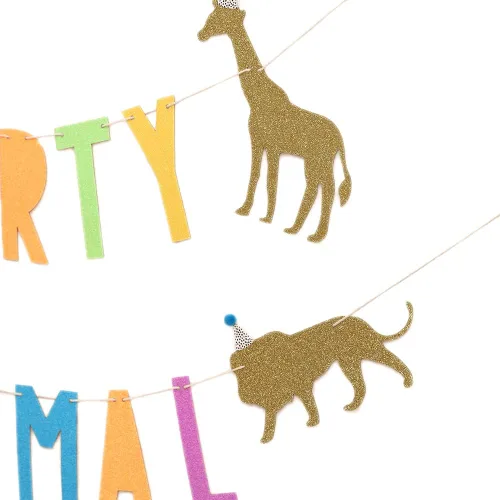 Miniatura 7 de WAOUH Cartel de cumpleaños de animales para fiestas, decoración de fiesta de zoológico y circo para baby showers, accesorios de fotos brillantes