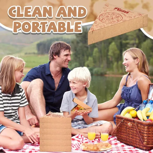 Miniatura 6 de Teenyyou 36 cajas de pizza desechables individuales para rebanadas de pizza de 9.65 x 7.28 x 1.77 pulgadas, soporte individual para suministros