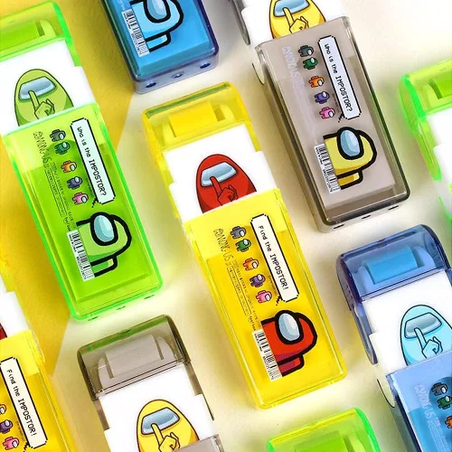 Miniatura 6 de Among Us Roller Eraser - Estuche para rodillo de afeitar para una fácil extracción de recogida, 1 unidad (amarillo)