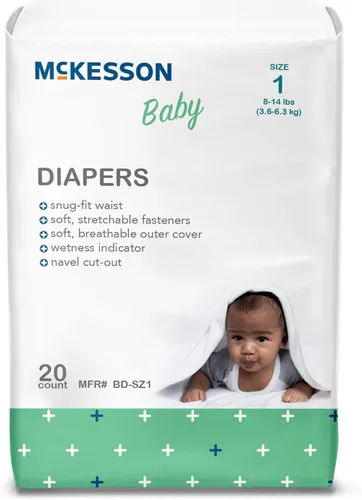 Miniatura 2 de McKesson Pañales para bebé, talla 1 (8 libras a 14 libras), 20 unidades, 1 paquete