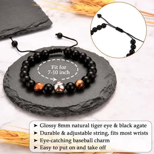 Miniatura 3 de EPIRORA Regalos para adolescentes, pulseras de fútbol, baloncesto, béisbol, fútbol americano, regalos de cumpleaños para hijo, nieto, hermano