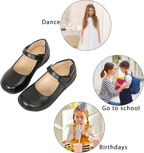 Miniatura 3 de Amtidy Zapatos planos de uniforme escolar para niñas, zapatos planos para bodas, fiestas