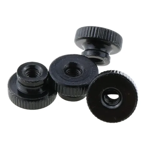 Miniatura 3 de MEETOOT Tuercas moleteadas M5 x 0.031 in de metal negro redondo pomos redondos tuercas de mano para piezas de impresora 3D