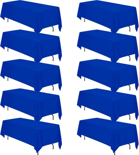 Miniatura 132 de BRILLMAX 6 Pack de Manteles Azul Marino para Mesas Rectangulares de 8 Pies 90 x 156 Pulgadas - 8 pies Mantel Rectangular a Granel de Lino