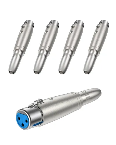 Miniatura 9 de CableCreation XLR 3 Pin hembra a 1/4" 0.250 in hembra socket adaptador de audio 1/4 pulgadas TRS a XLR, plata