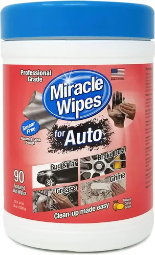 MiracleWipes Toallitas de limpieza multiusos para automóviles, para manos, interiores y exteriores, detalles, eliminar grasa, lubricante, adhesivo
