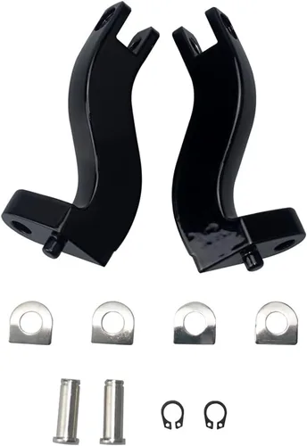 Miniatura 9 de Kit de Montaje de Reposapiés Trasero para Pasajero 10mm para Harley Touring Road King Road Glide Street Glide Electra Glide Modelos 1993-2025, Negro
