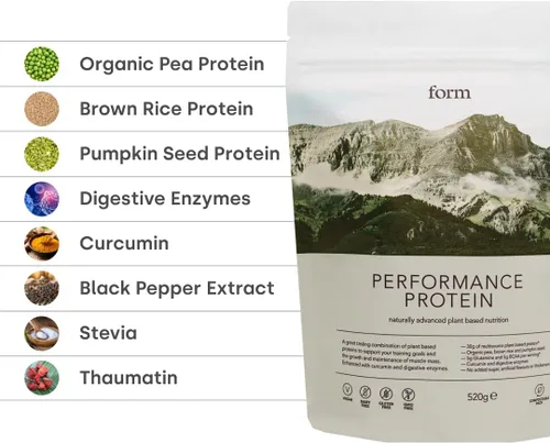 Miniatura 5 de Form Performance Protein - Proteína Vegana en Polvo - 30 g de Proteína a Base de Plantas por Porción, con BCAAs. Perfecto Después del Entrenamiento.