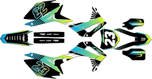 Kit de gráficos para Honda CRF250R (2014-2017) Serie FH Lime 16 Mil-Dirt Pit Bike Calcomanías de motocicleta, calcomanías de carreras de motocross