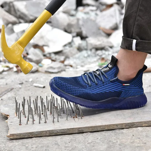 Miniatura 6 de SUADEX Zapatos de punta de acero para hombres y mujeres, zapatos de trabajo indestructibles, cómodos, ligeros, transpirables, de seguridad
