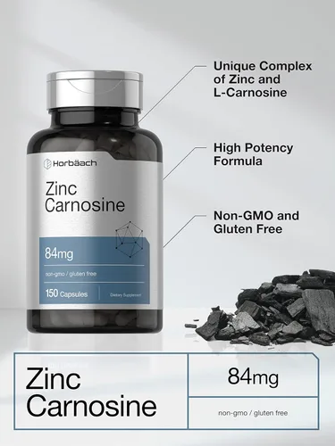 Miniatura 3 de Horbäach Suplemento de zinc y carnosina 84 mg por cápsula 150 unidades Sin OMG y sin gluten