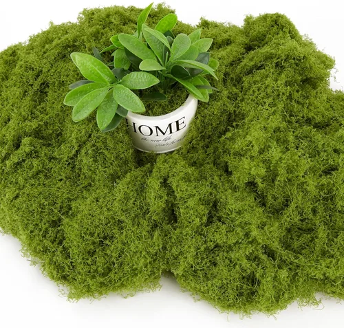 Musgo falso de 10 onzas para manualidades, musgo verde artificial floral para bricolaje, musgo de jardín de hadas, musgo de decoración de terrario,