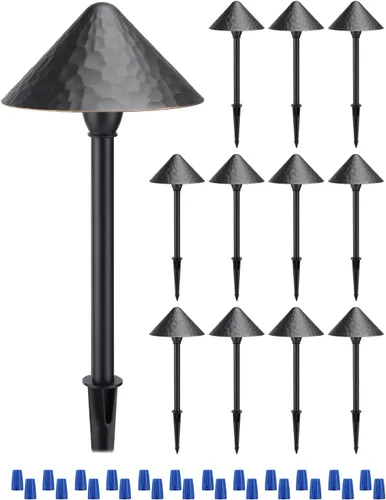 Miniatura 9 de LEONLITE Paquete de 12 luces LED de bajo voltaje, 3 W 12-24 V CA/CC, iluminación de camino con cable, luz exterior para césped de patio, ETL CRI90+