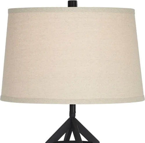 Miniatura 8 de Franklin Iron Works Lucas - Juego de 2 lámparas de mesa occidentales de 26 pulgadas de alto con puerto de carga USB y luz nocturna, pantalla LED