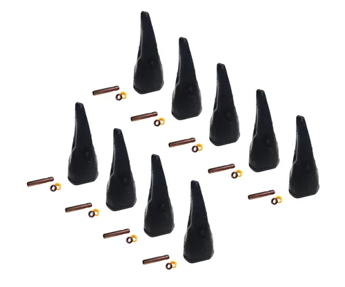 Miniatura 13 de Backhoe Bucket Diente 208-5239 Punta afilada con pasador, se adapta a adaptadores Cat DRS230 Series.