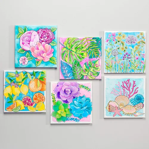 Miniatura 8 de Faber-Castell - Pintura por número Acuarela Bold Floral – Kit de pintura para adultos