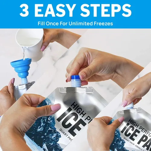 Miniatura 3 de Bolsas de hielo reutilizables para enfriadores, paquetes de congelador de gel de larga duración para bolsas más frías, lonchera, bolsa enfriadora