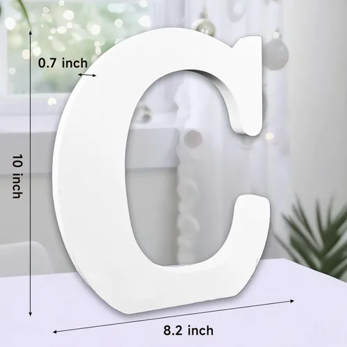 Miniatura 2 de AOCEAN Letras de madera grandes blancas de 10 pulgadas, letras de madera sin terminar para decoración de pared, letras decorativas de pie